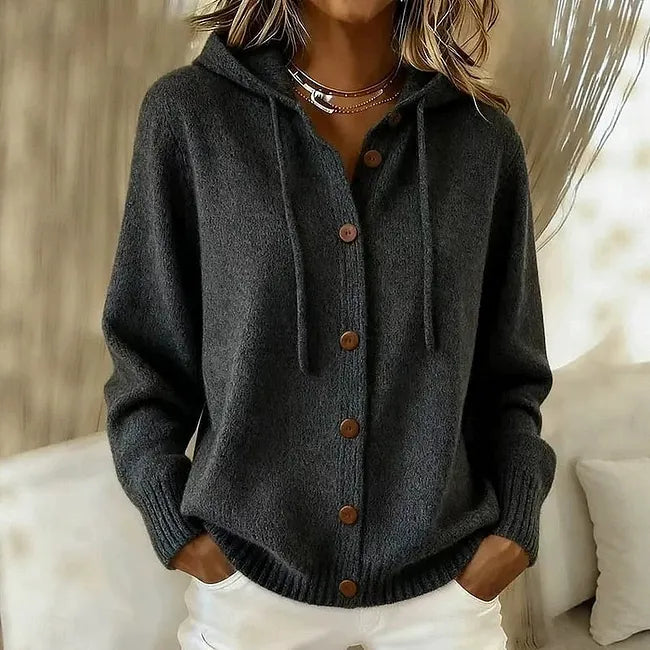 Goldie Hooded Button Cardigan - Nora & Rose Maine, view 5