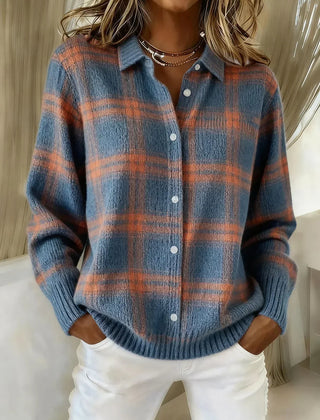 ANNA PLAID KNIT CARDIGAN - Nora & Rose Maine, view 4