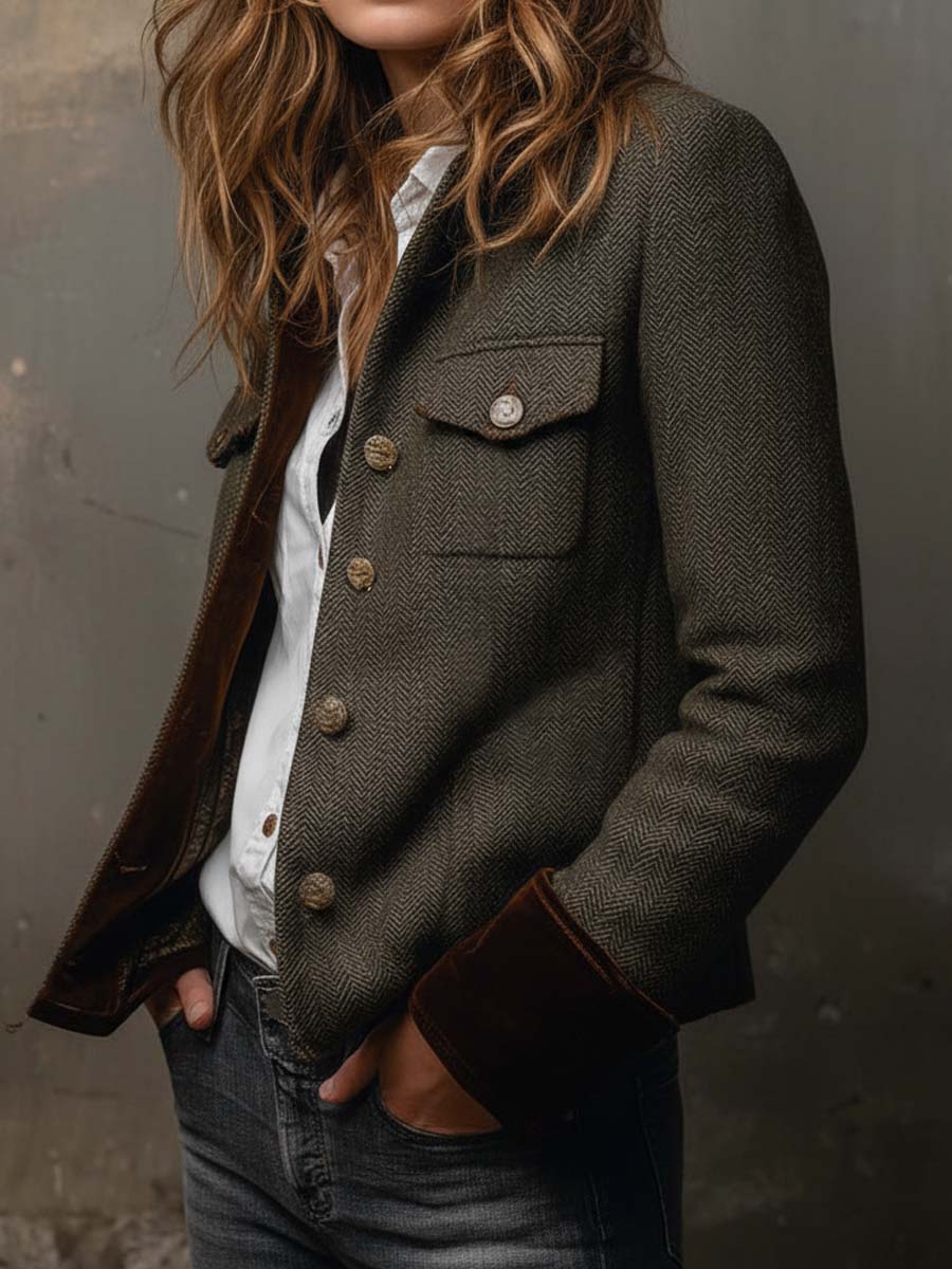 Olive Herringbone