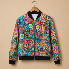 Casual Floral Print Bomber Jacket - Nora & Rose Maine, view 12