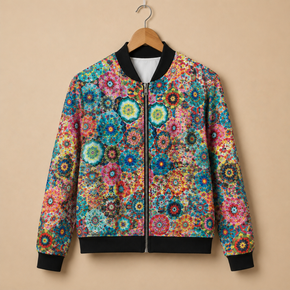 Casual Floral Print Bomber Jacket - Nora & Rose Maine, view 12