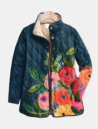 Amaya Vintage Floral Print Quilted Jacket - Nora & Rose Maine