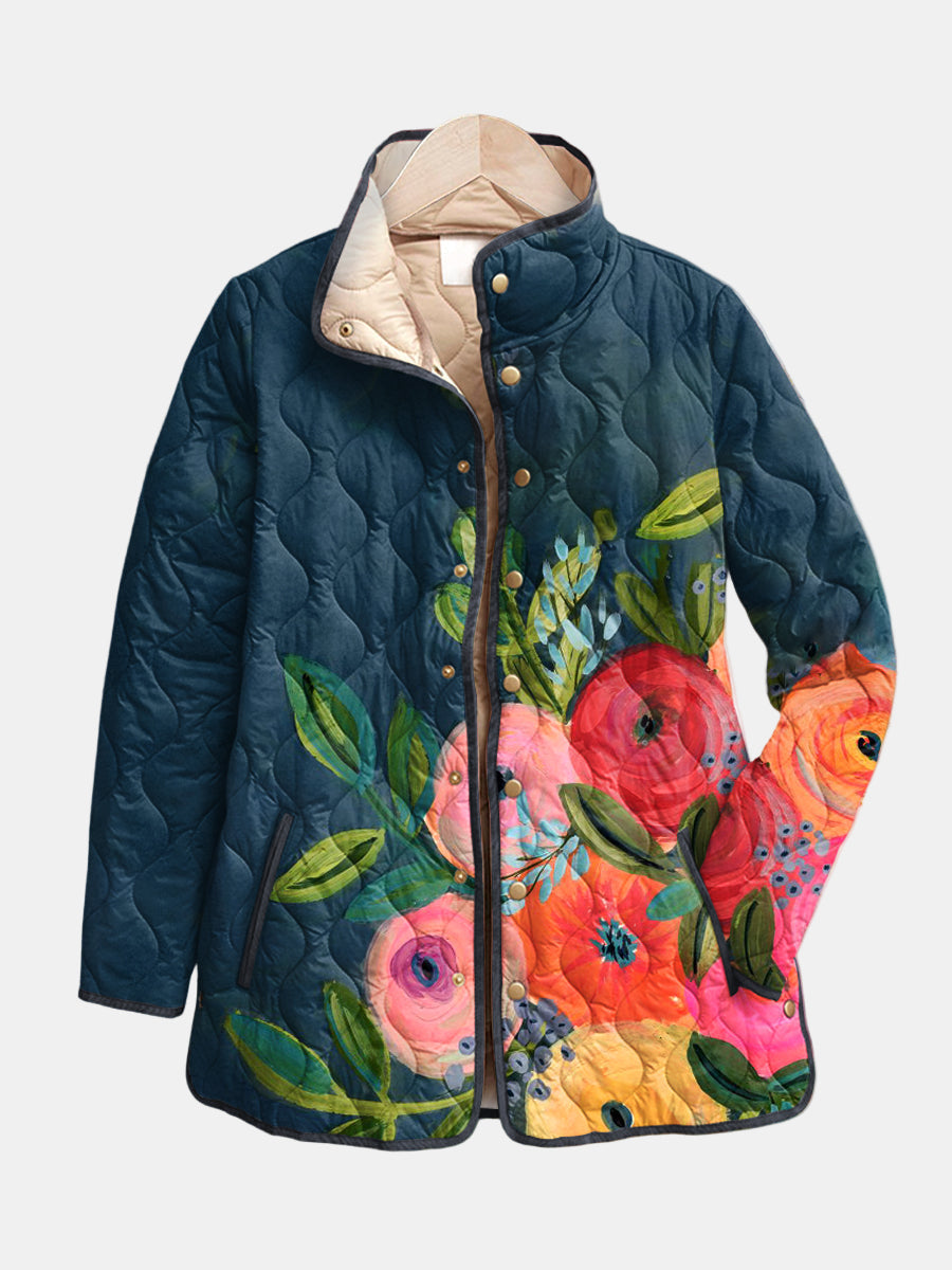 Amaya Vintage Floral Print Quilted Jacket - Nora & Rose Maine