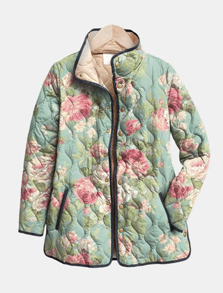 Carys Retro Floral Patterned Quilted Jacket - Nora & Rose Maine