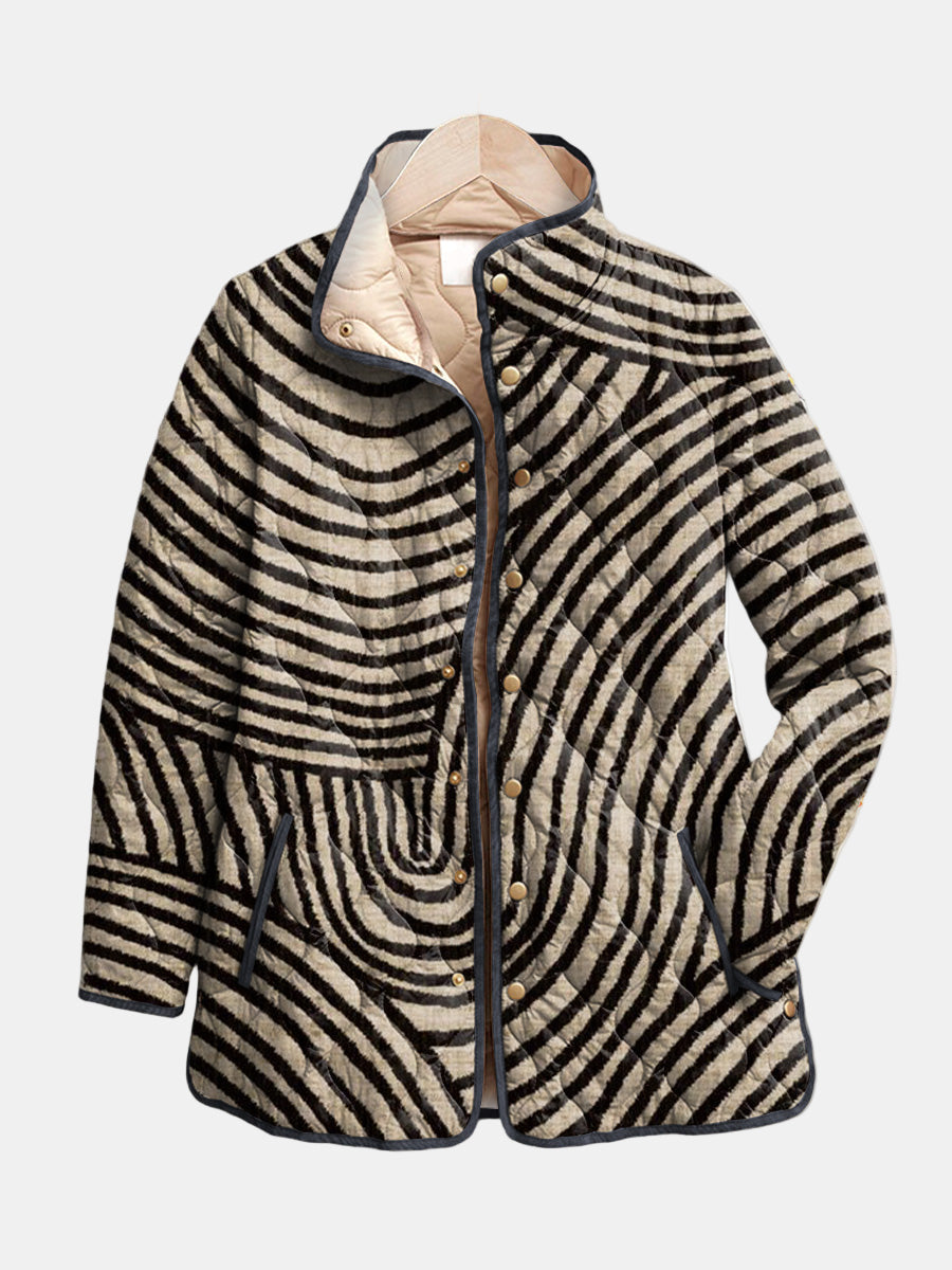 Inaya Retro Hand-Drawn Circle Design Quilted Jacket - Nora & Rose Maine