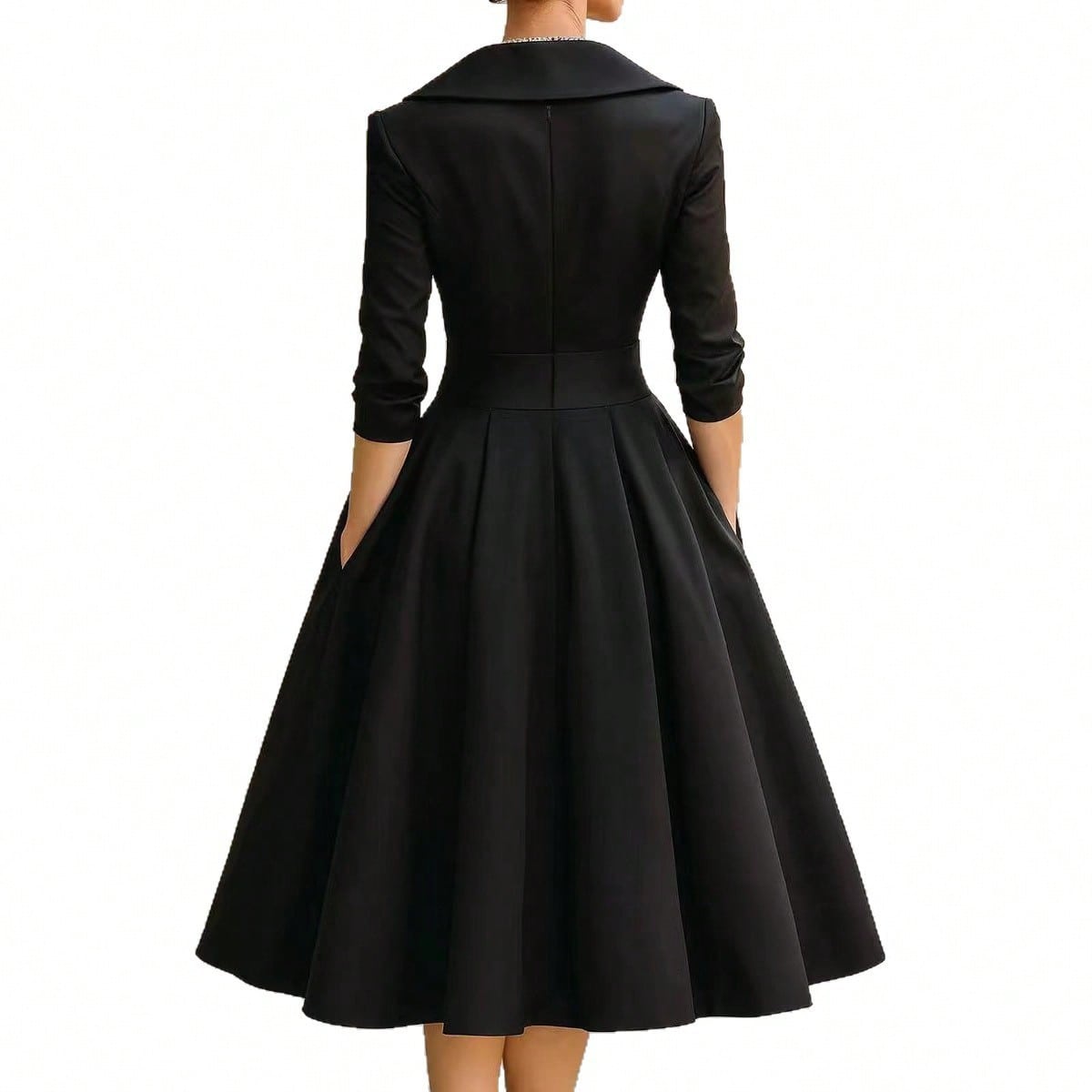 Vivienne | Wrap Shawl Collar Midi Dress