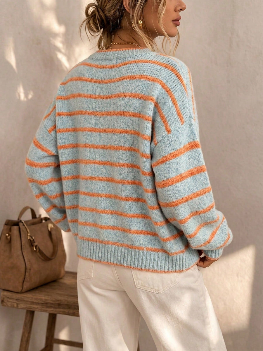 Mabel Striped Knit Cardigan - Nora & Rose Maine, view 2