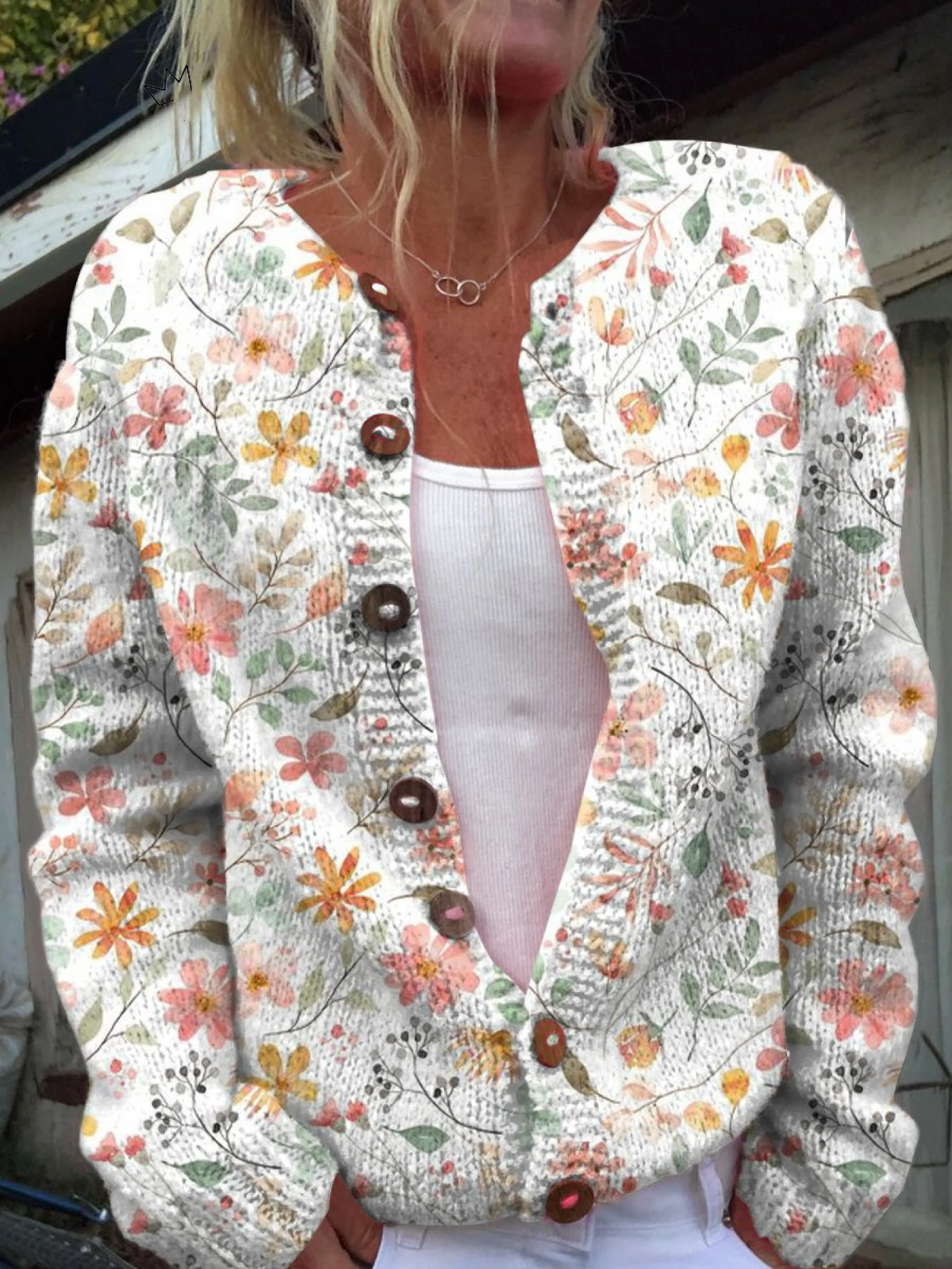 Greta Vintage Floral Cardigan Sweater - Nora & Rose Maine