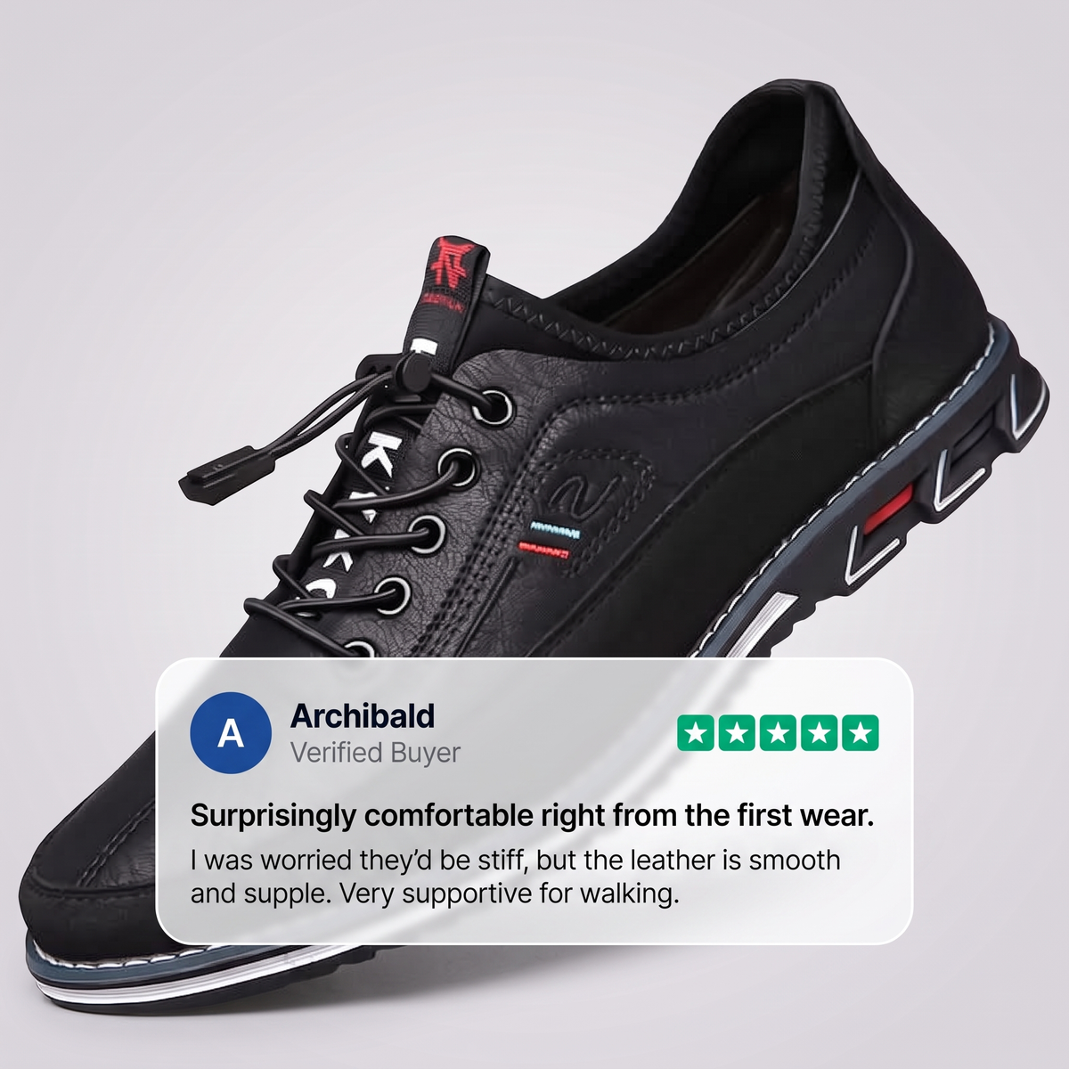 David | Lightweight Leather Oxford Sneakers