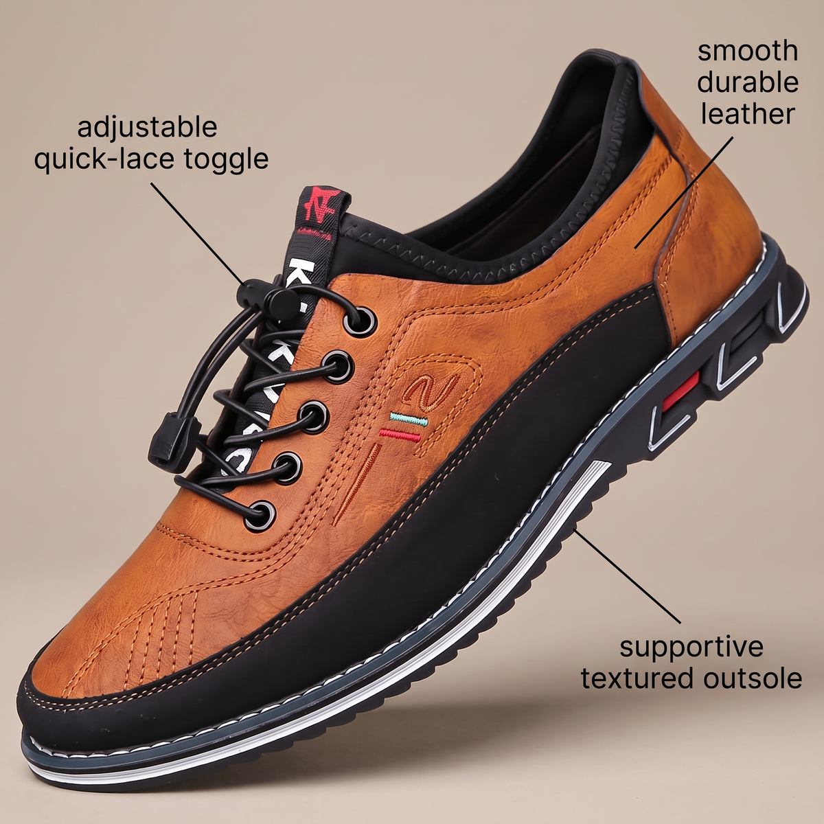 David | Lightweight Leather Oxford Sneakers