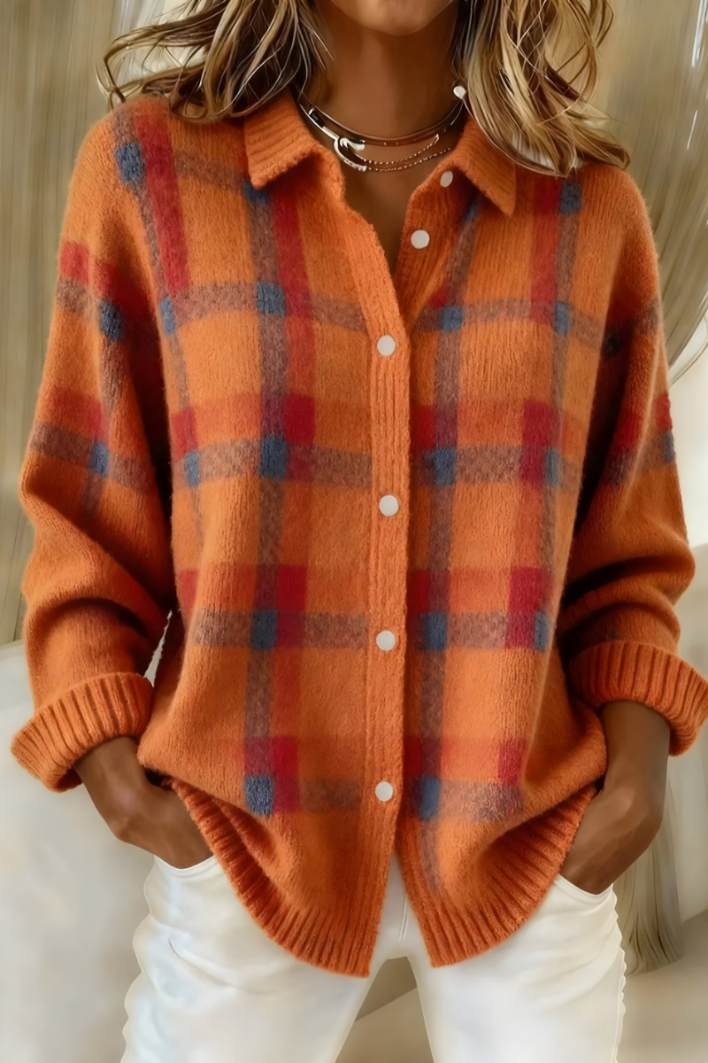 ANNA PLAID KNIT CARDIGAN - Nora & Rose Maine