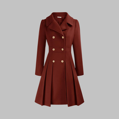Dami - Classy Double Button Long Sleeve Coat - Nora & Rose Maine