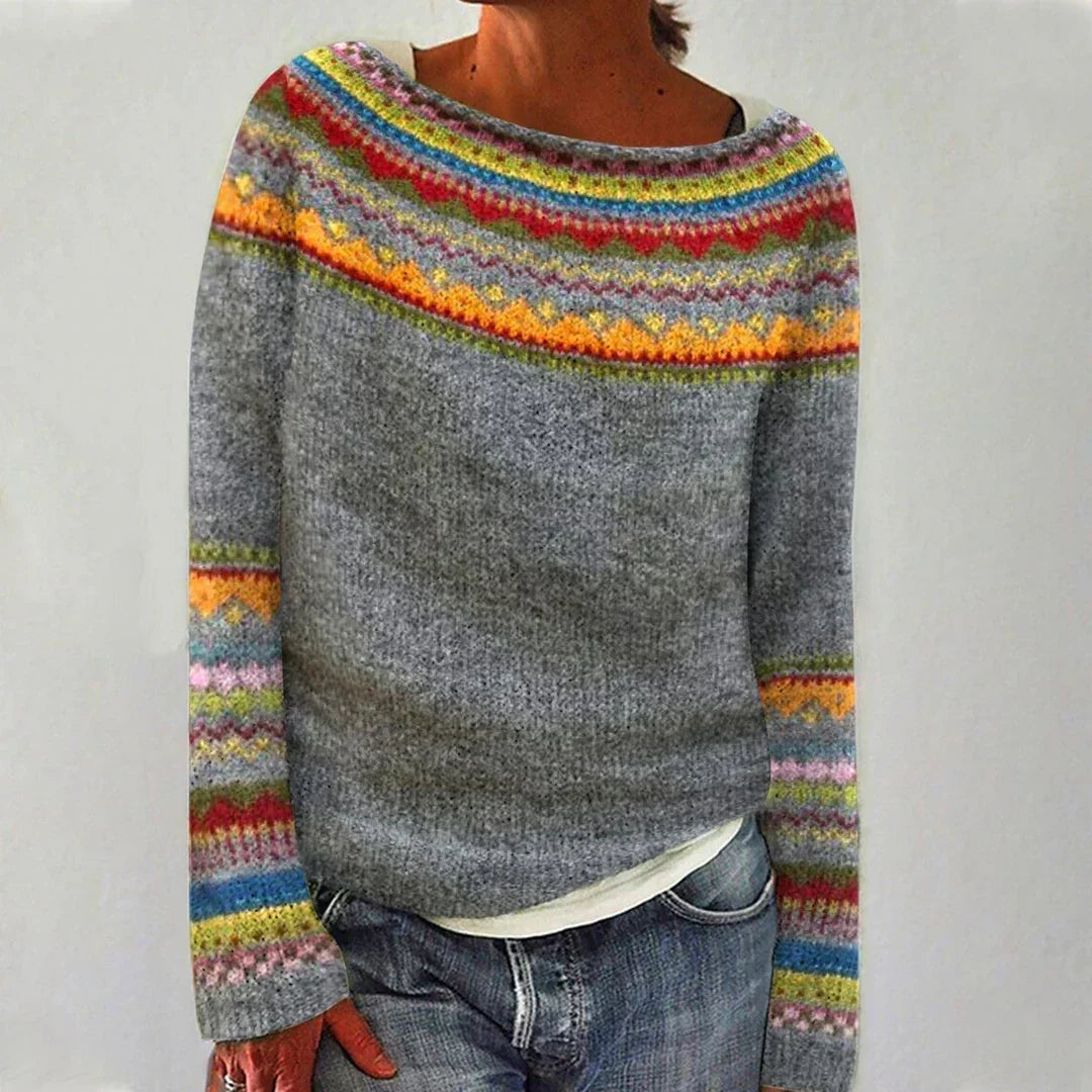 Charlotte Retro Scandinavian Knitted Sweater - Nora & Rose Maine