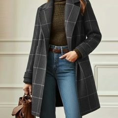 Jennifer Knit Check Coat - Nora & Rose Maine, view 3
