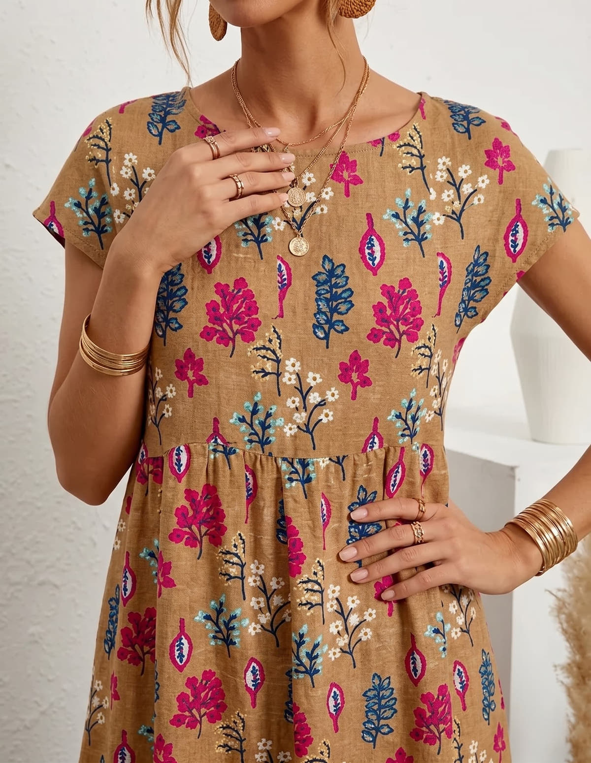 Aurelia™ — Timeless Grace Floral Midi Dress