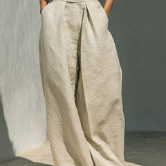 Flor Minimalist set of tank top and wide-leg pants in Soft Woven and Lightweight Woven for women - Nora & Rose Maine, view 7
