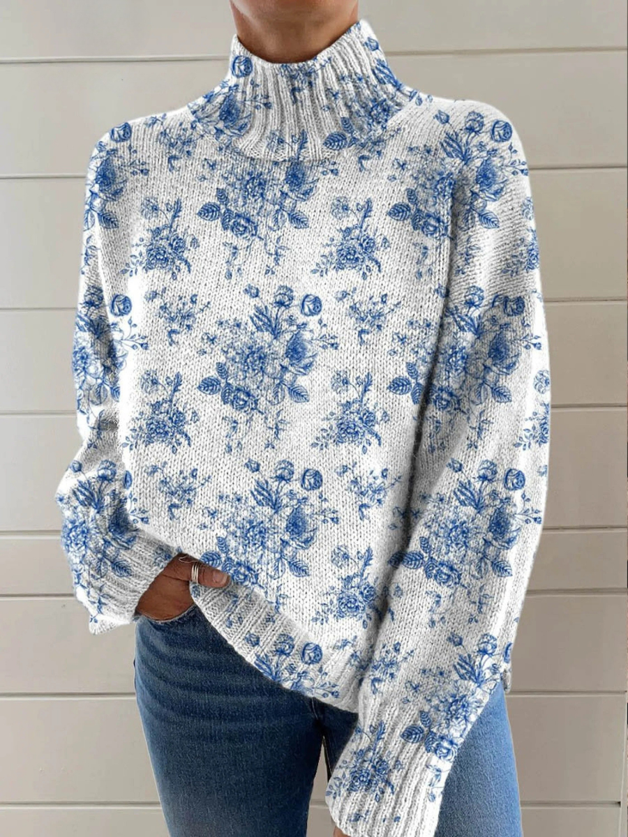 Ruby Blossom Turtleneck Sweater - Nora & Rose Maine