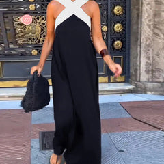 Black with white shoulder strap