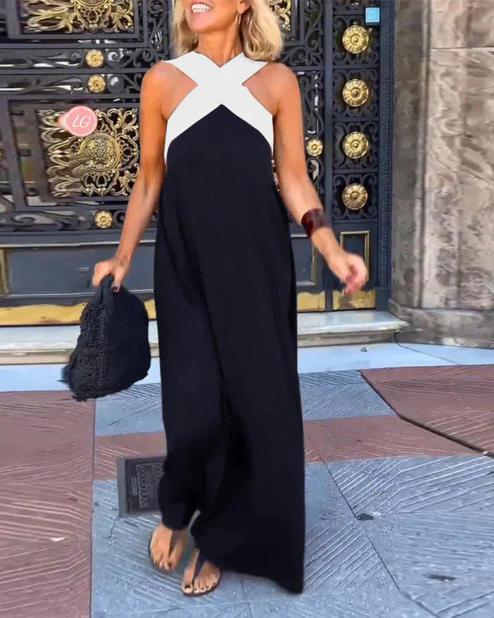 Black with white shoulder strap