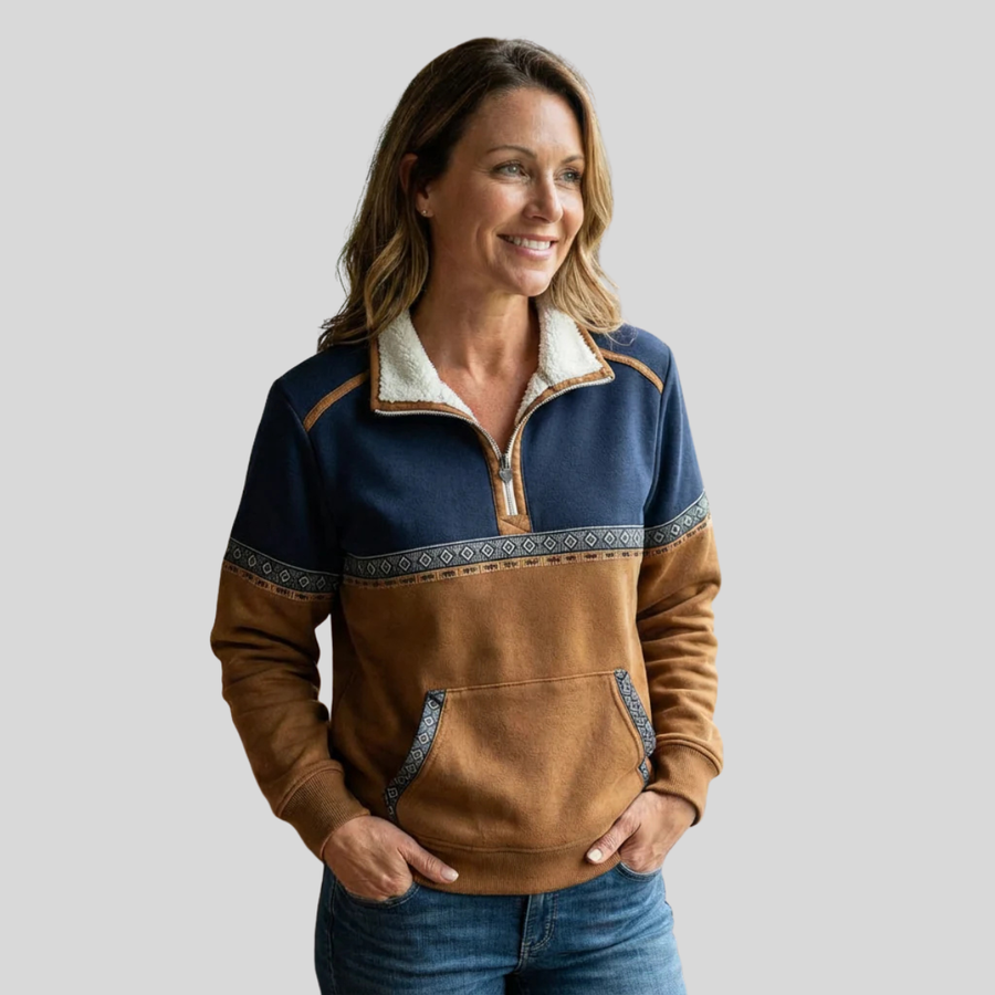 Ismay Sherpa Collar Half-Zip Pullover - Nora & Rose Maine, view 2