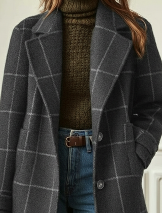 Jennifer Knit Check Coat - Nora & Rose Maine, view 5