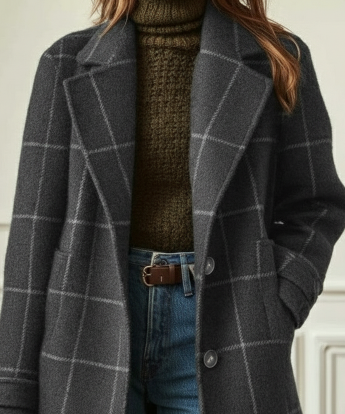 Jennifer Knit Check Coat - Nora & Rose Maine, view 5