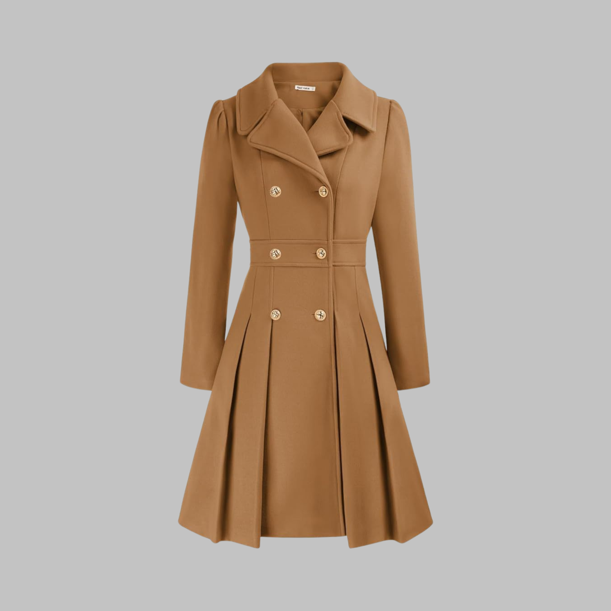 Dami - Classy Double Button Long Sleeve Coat - Nora & Rose Maine, view 2