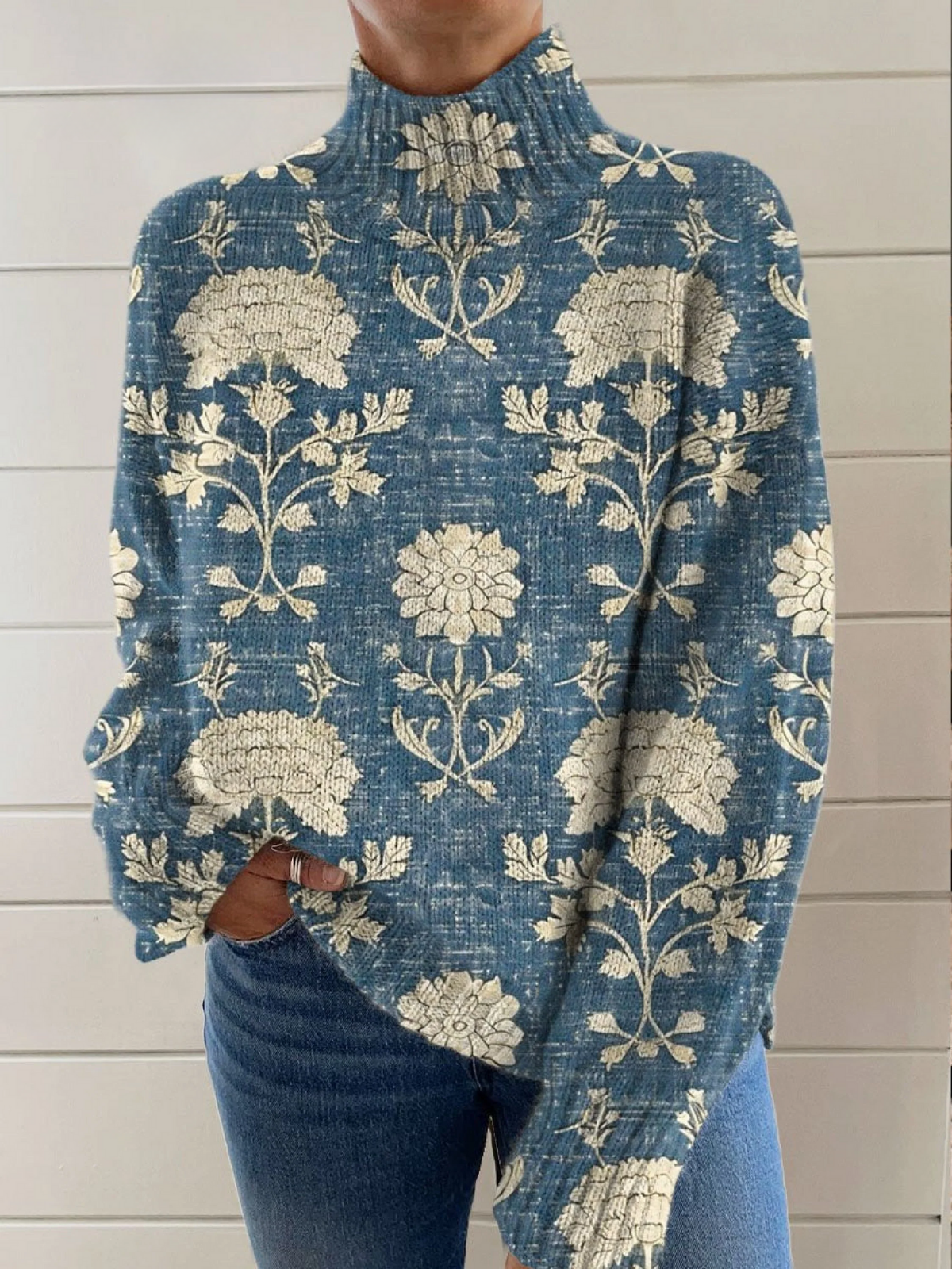 Lily Timeless Floral Turtleneck - Nora & Rose Maine
