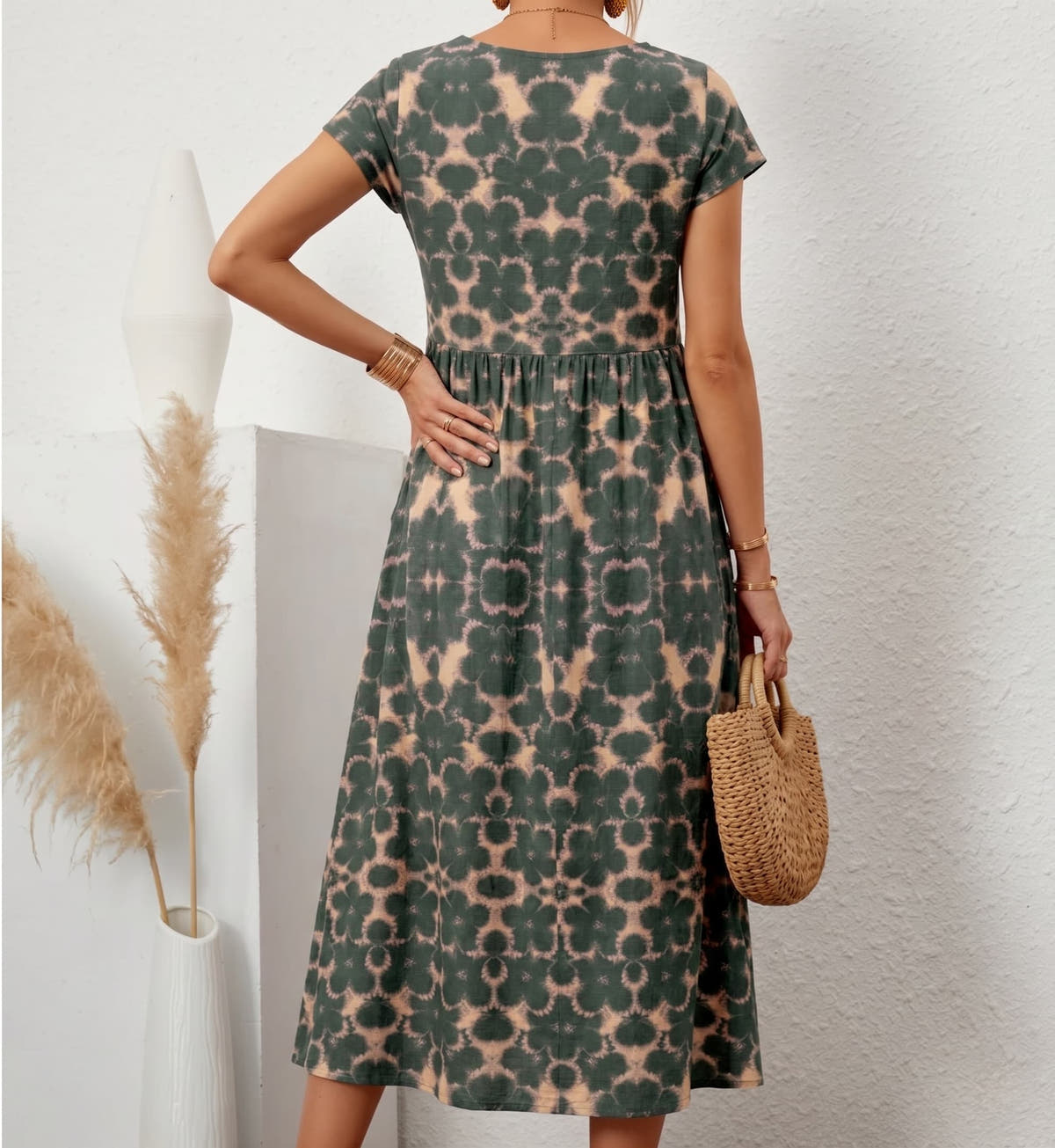 Aurelia™ — Timeless Grace Floral Midi Dress