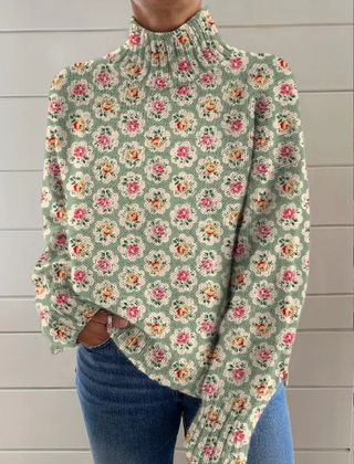 Chloe Lovely Floral Turtleneck - Nora & Rose Maine