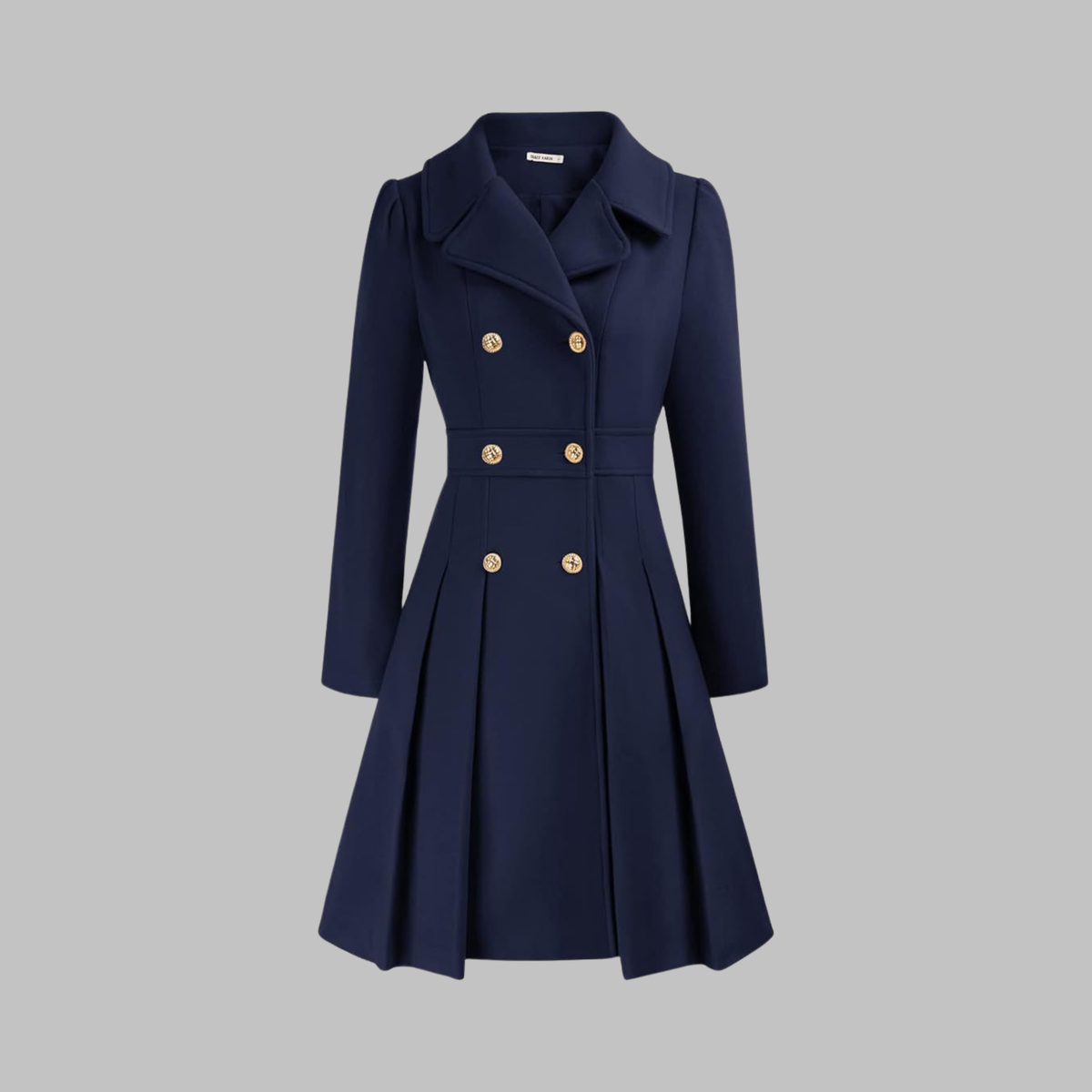 Dami - Classy Double Button Long Sleeve Coat - Nora & Rose Maine, view 3