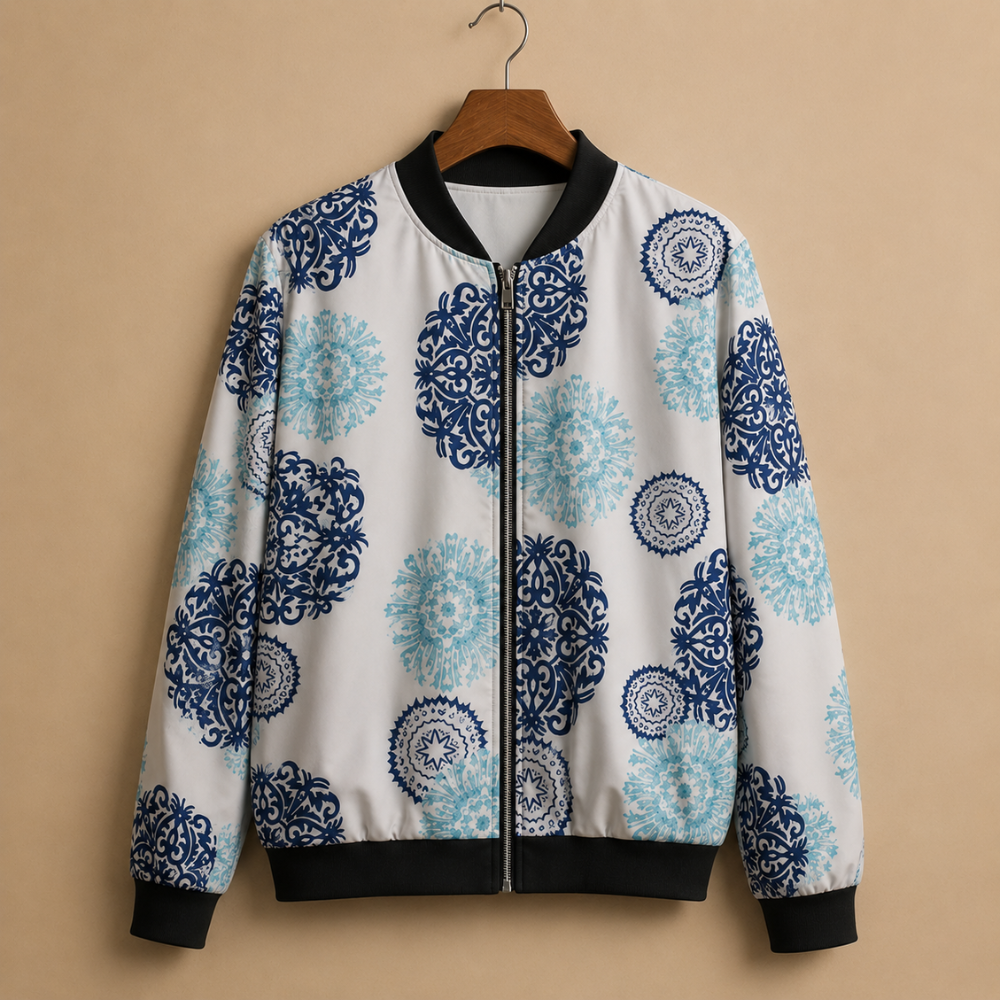 Casual Floral Print Bomber Jacket - Nora & Rose Maine, view 8