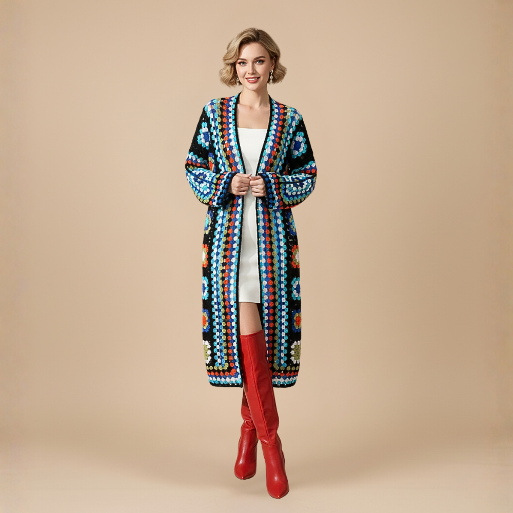Women's Bohemian Long Cardigan - Nora & Rose Maine, view 3