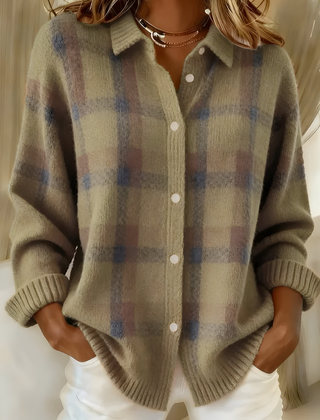 ANNA PLAID KNIT CARDIGAN - Nora & Rose Maine, view 2