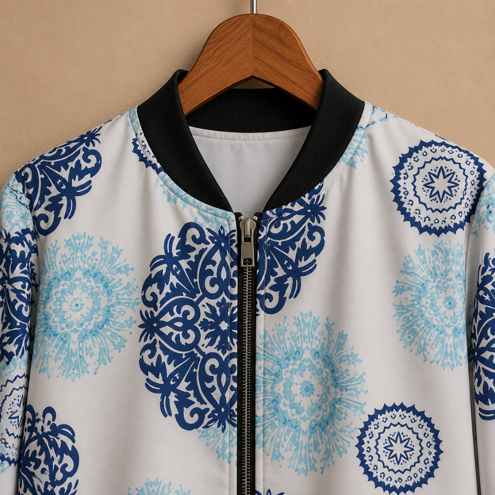 Casual Floral Print Bomber Jacket - Nora & Rose Maine, view 9