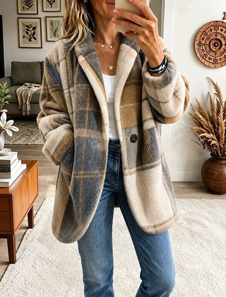 Joanne Cozy Multi-Color Plaid Coat - Nora & Rose Maine, view 6