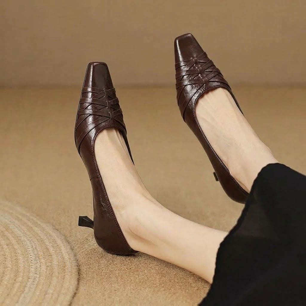 Quenby | Pointed Lattice-Cut Mary Jane Flat