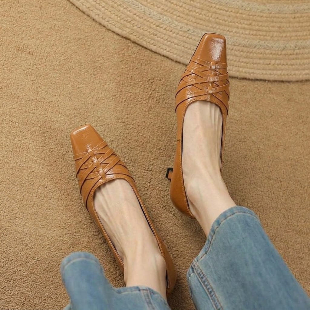 Quenby | Pointed Lattice-Cut Mary Jane Flat