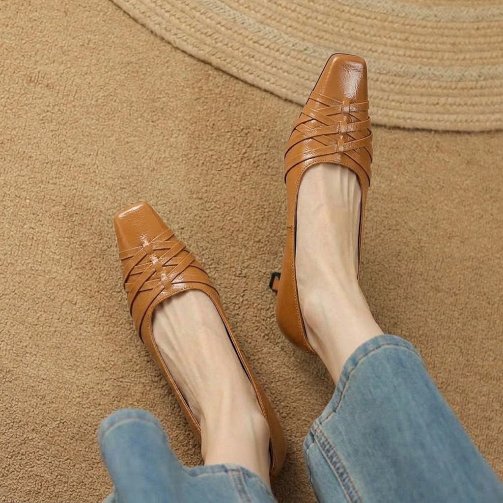 Quenby | Pointed Lattice-Cut Mary Jane Flat
