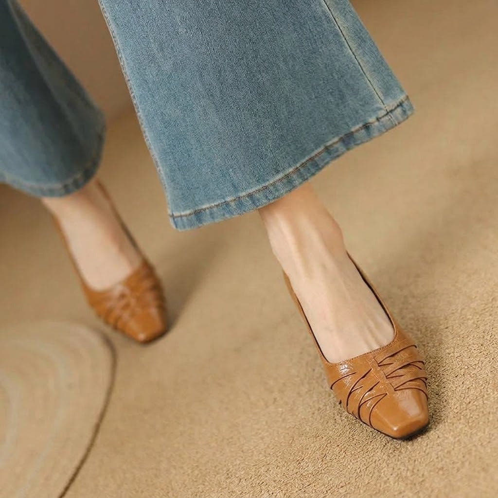 Quenby | Pointed Lattice-Cut Mary Jane Flat