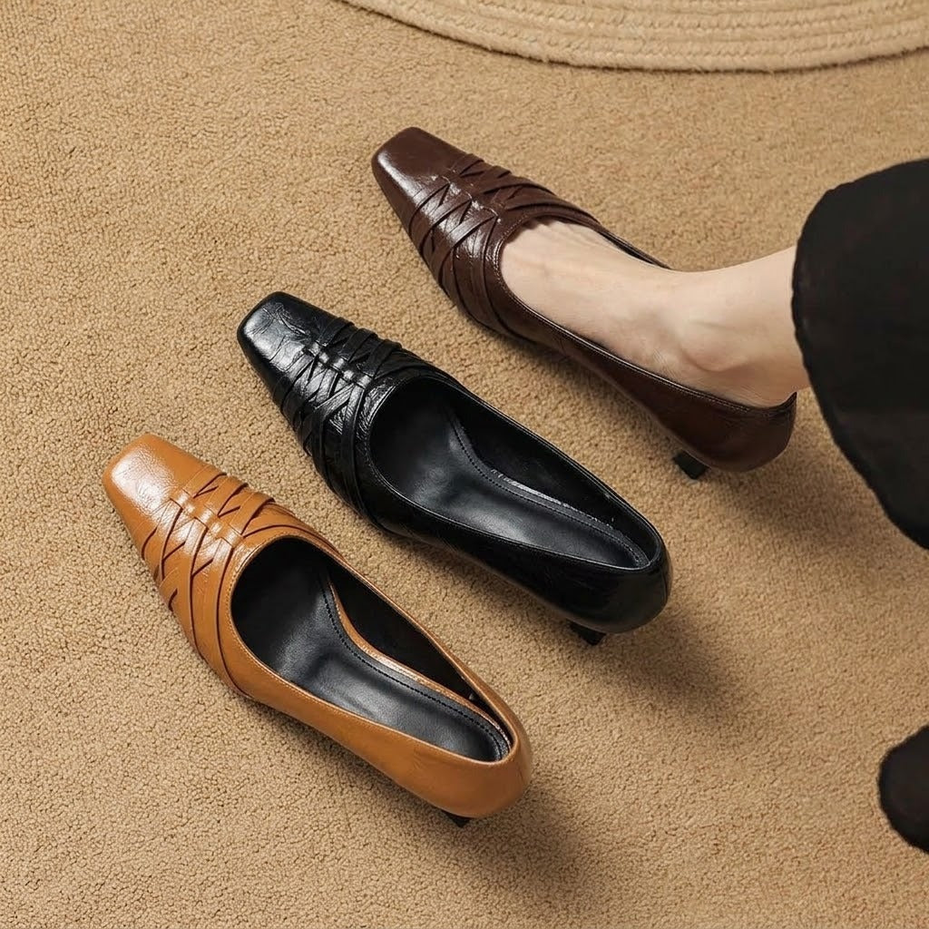 Quenby | Pointed Lattice-Cut Mary Jane Flat