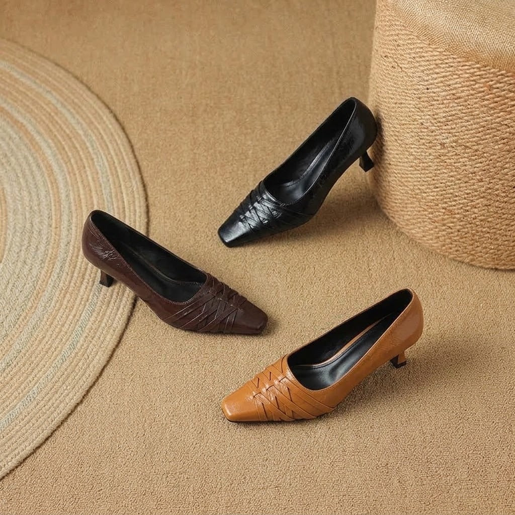 Quenby | Pointed Lattice-Cut Mary Jane Flat