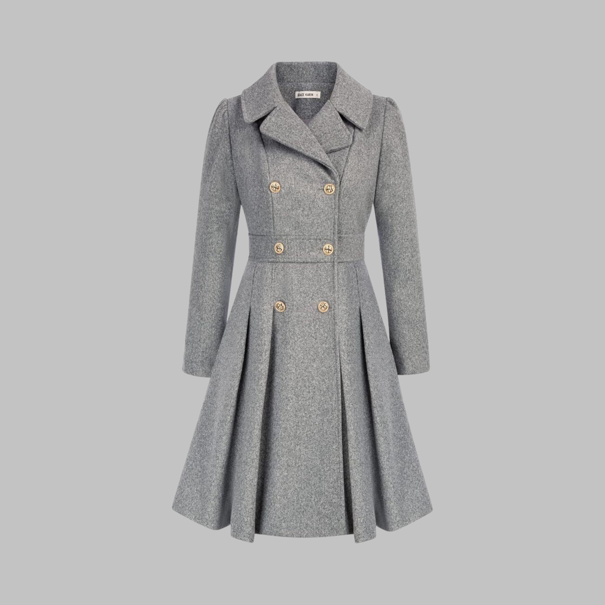 Dami - Classy Double Button Long Sleeve Coat - Nora & Rose Maine, view 5