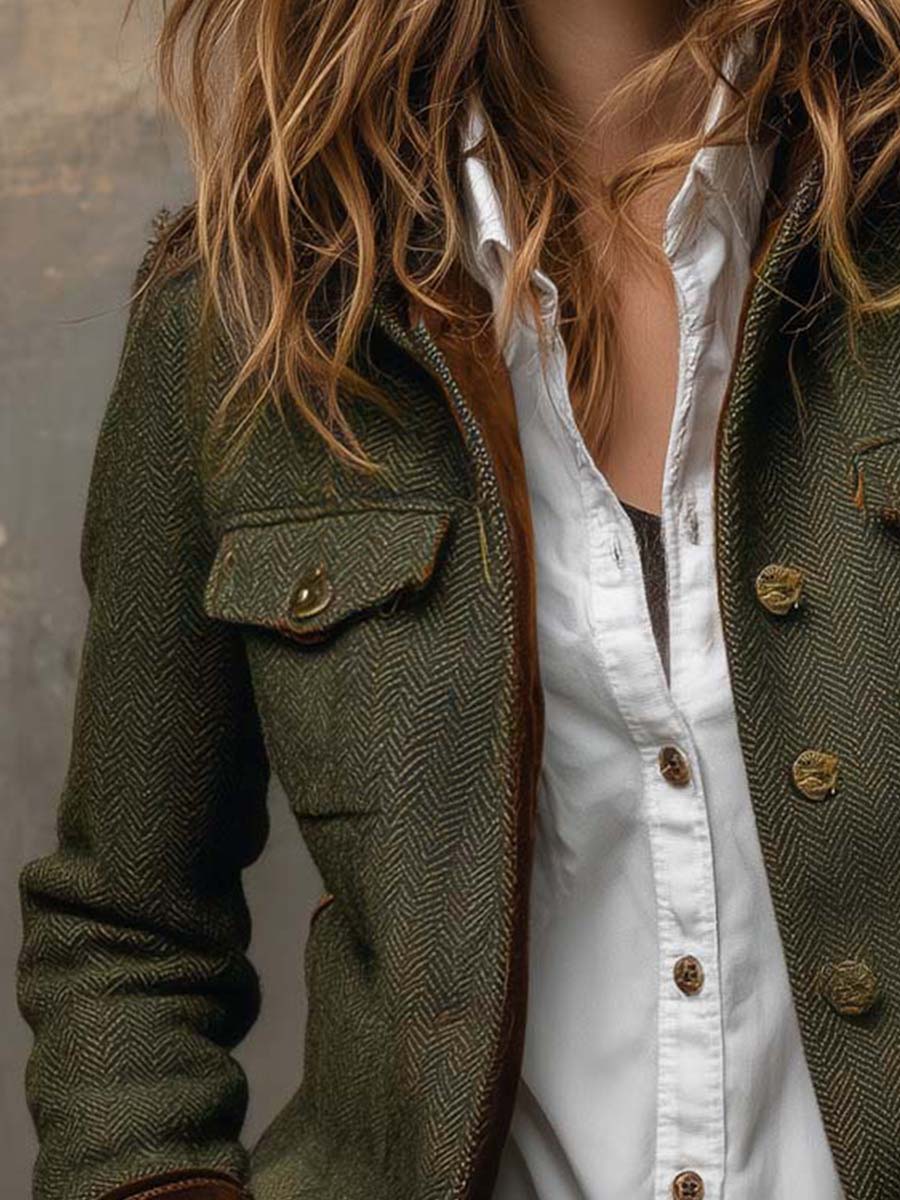 Olive Herringbone