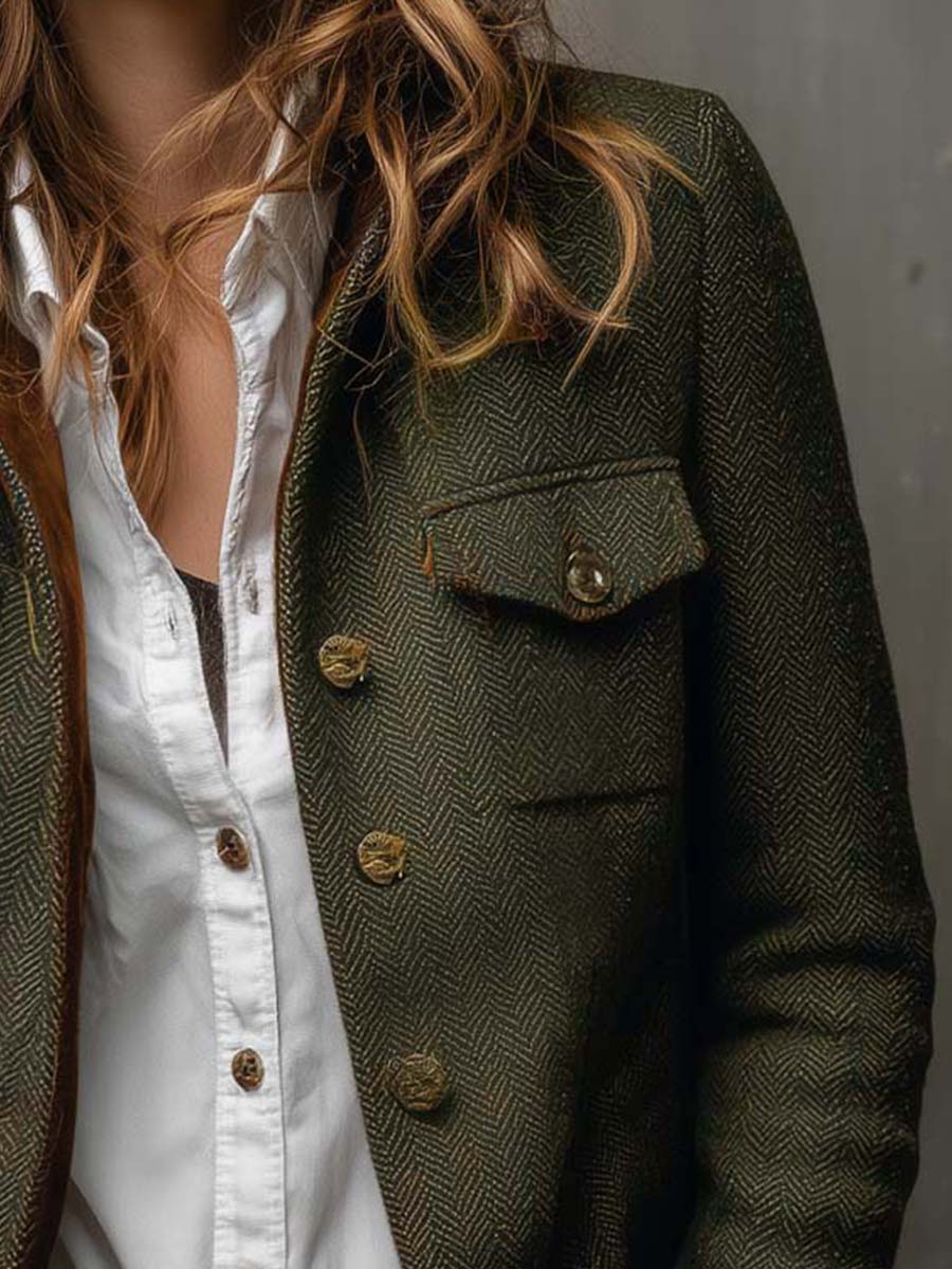 Olive Herringbone