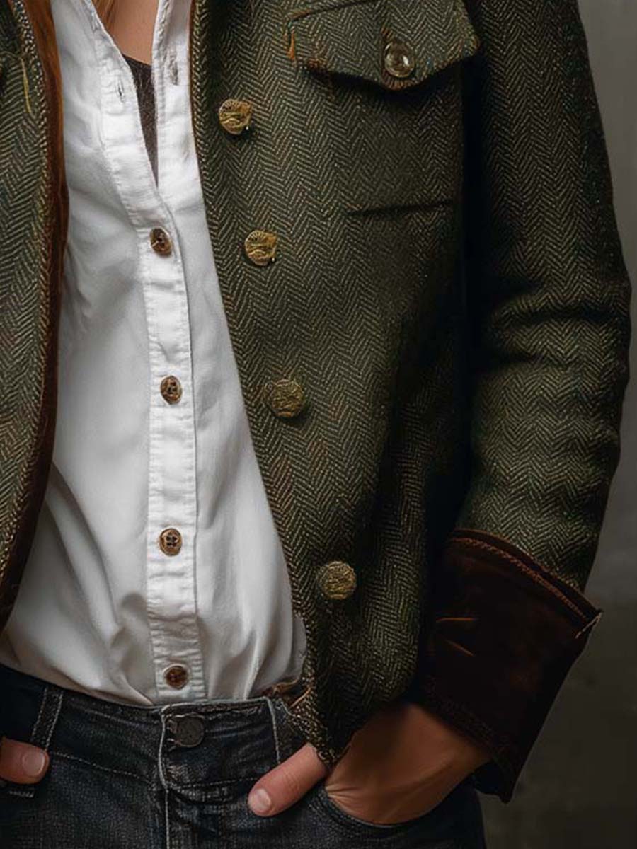 Olive Herringbone