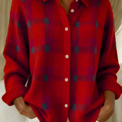 ANNA PLAID KNIT CARDIGAN - Nora & Rose Maine, view 3