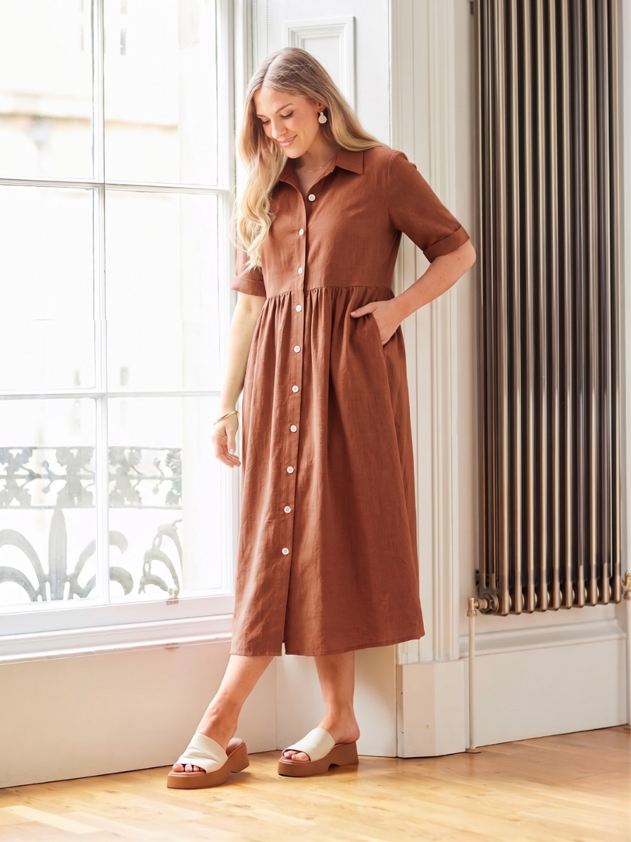 Rhiona Lightweight Woven Shirt Dress