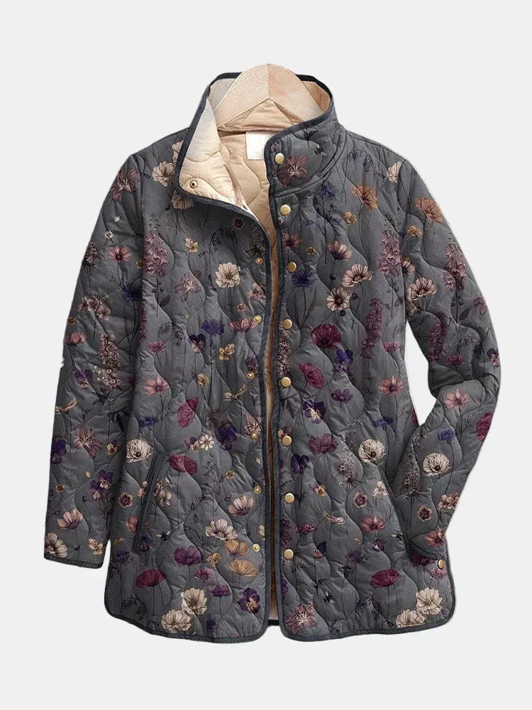 Niva Vintage Floral Print Quilted Jacket - Nora & Rose Maine