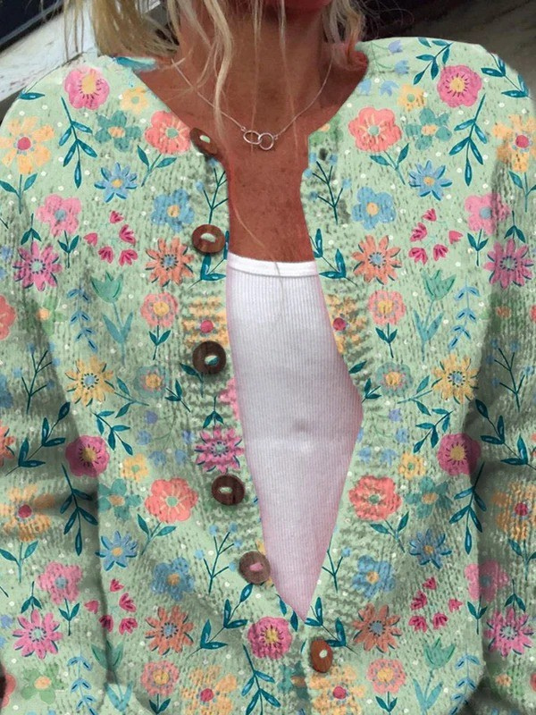 Foxfield Women's Vintage Floral Cardigan - Nora & Rose Maine, view 2
